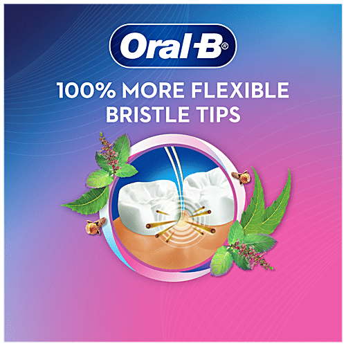 Oral-B Sensitive & Gums – Precision Clean Toothbrush – 3 in 1 herbs infused bristles –, 3 pcs  Upto 20X Thinner Cup Shaped Bristles