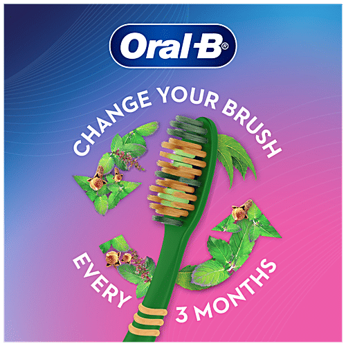 Oral-B Sensitive & Gums – Precision Clean Toothbrush – 3 in 1 herbs infused bristles –, 3 pcs  Upto 20X Thinner Cup Shaped Bristles