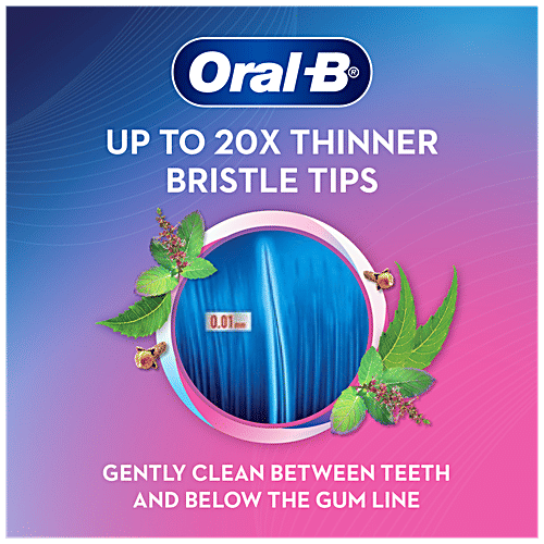 Oral-B Sensitive & Gums – Precision Clean Toothbrush – Tulsi infused bristles, 3 pc Buy 2 Get 1 Free Upto 20X Thinner Cup Shaped & Dual Type Bristles