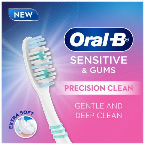 Oral-B Oral B Sensitive & Gums – Precision Clean Toothbrush, 4 pcs (Buy 2 Get 2 Free) Upto 20X Thinner Cup Shaped Bristles