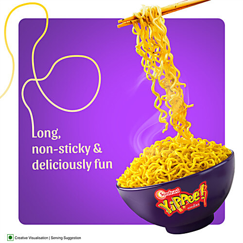 Sunfeast YiPPee! Magic Mood Masala Instant Noodles, 70 g  1 Block, Long & Non-Sticky With Real Vegetables