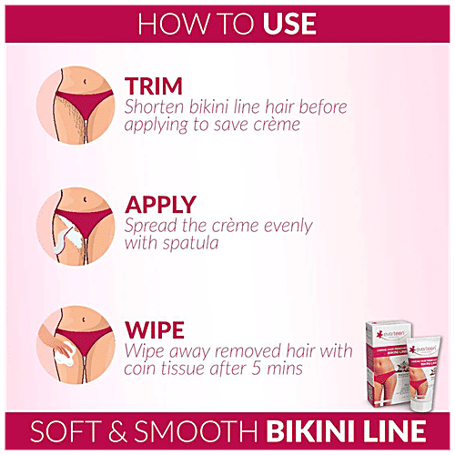 everteen Bikini Line Hair Remover Creme, 50 g  No Harsh Smell, No Skin Darkening