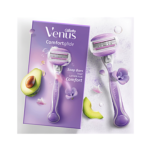 Gillette Venus Breeze Hair Removal Razor Blade/Refill - Gel Bar With Avocado Oils & Freecia Scent, 1 pc No Strong Chemicals