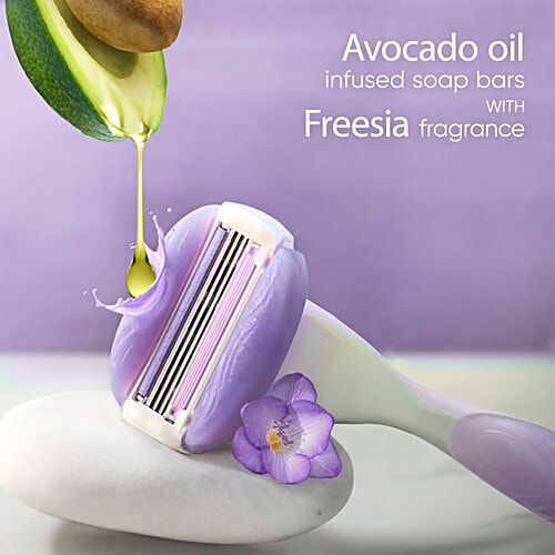 Gillette Venus Breeze Hair Removal Razor Blade/Refill - Gel Bar With Avocado Oils & Freecia Scent, 2 pcs  