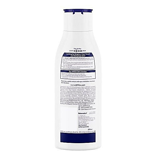Nivea Body Lotion, Whitening Cool Sensation, SPF 15 & Refreshing Menthol, 200 ml  