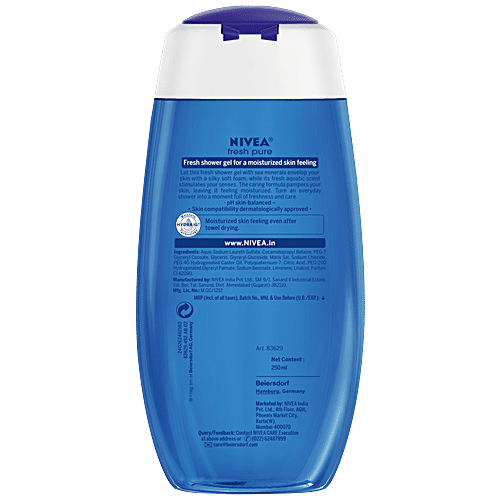 Nivea Body Wash, Fresh Pure Shower Gel, Refreshing Aquatic Scent, 250 ml  