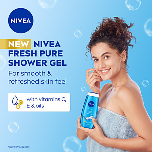 Nivea Fresh Pure Shower Gel - Sea Minerals & Aquatic Scent, Refreshing, Moisturising, 250 ml