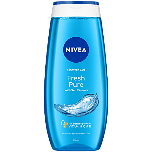 Nivea Fresh Pure Shower Gel - Sea Minerals & Aquatic Scent, Refreshing, Moisturising, 250 ml