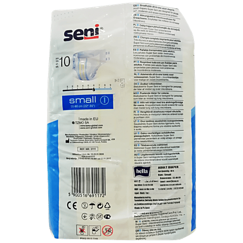 Seni Adult Diapers - Super Breathable, Small, 10 pcs  
