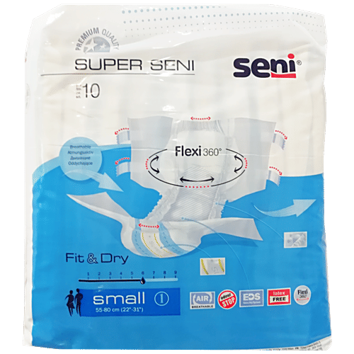 Seni Adult Diapers - Super Breathable, Small, 10 pcs  