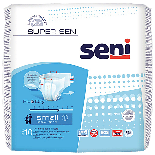 Seni Adult Diapers - Super Breathable, Small, 10 pcs  