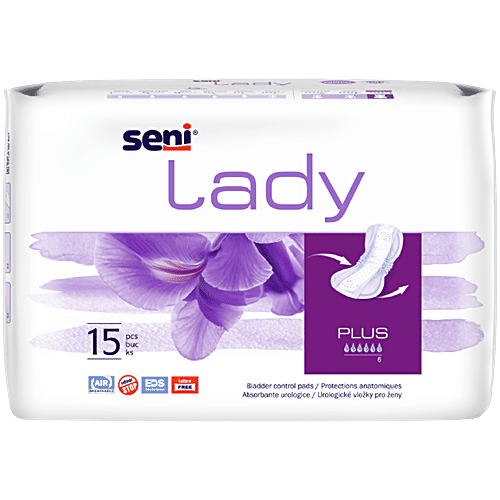 Seni Lady Bladder Control Pads - Plus, Leakproof, Eliminates Odour, 15 pcs  URO Protect, Premium Quality
