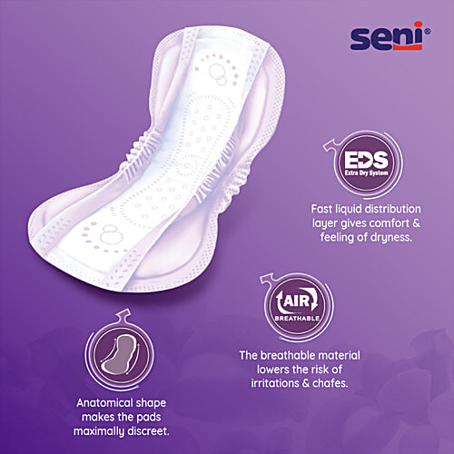 Seni Lady Bladder Control Pads - Plus, Leakproof, Eliminates Odour, 15 pcs  URO Protect, Premium Quality