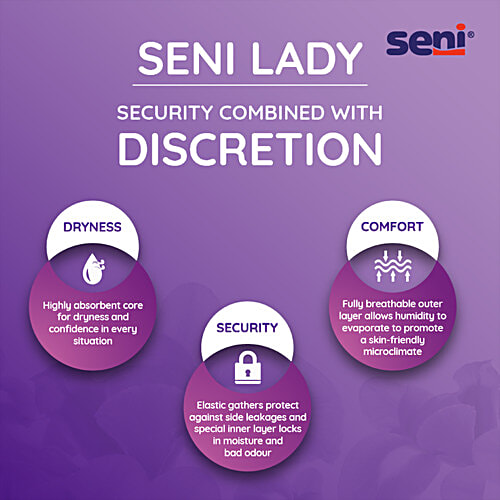Seni Lady Bladder Control Pads - Plus, Leakproof, Eliminates Odour, 15 pcs  URO Protect, Premium Quality
