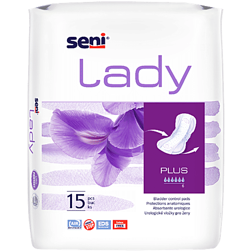 Seni Lady Bladder Control Pads - Plus, Leakproof, Eliminates Odour, 15 pcs  URO Protect, Premium Quality