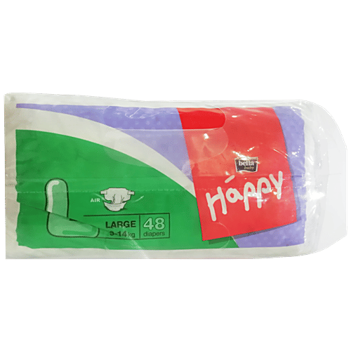 Bella Diapers - Large, 9-14 kg, Diaper Rash Free System, 48 pcs  