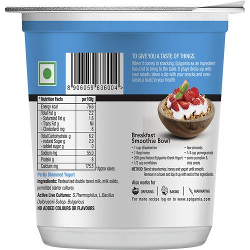 Epigamia  Greek Yogurt - Natural, Low Fat, 400 g Cup 