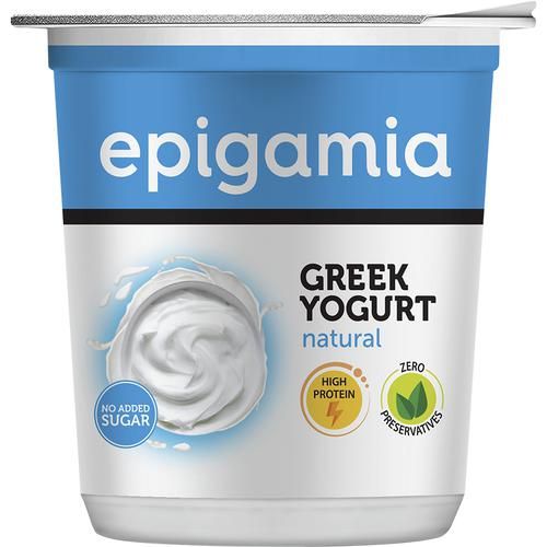 Epigamia  Greek Yogurt - Natural, Low Fat, 400 g Cup 
