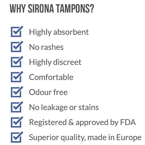 SIRONA Premium Applicator Tampons, 8 pcs  No Leakage, No Odour