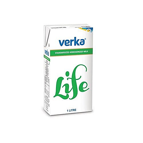 Verka Life Homogenised & UHT Processed Standardised Milk, 1 L Carton No Preservatives