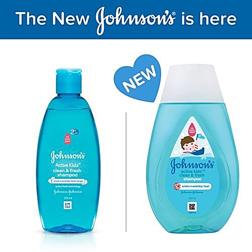 Johnson's baby Active Kids Shampoo - Clean & Fresh, 200 ml  No Added Parabens, Phthalates or Dyes