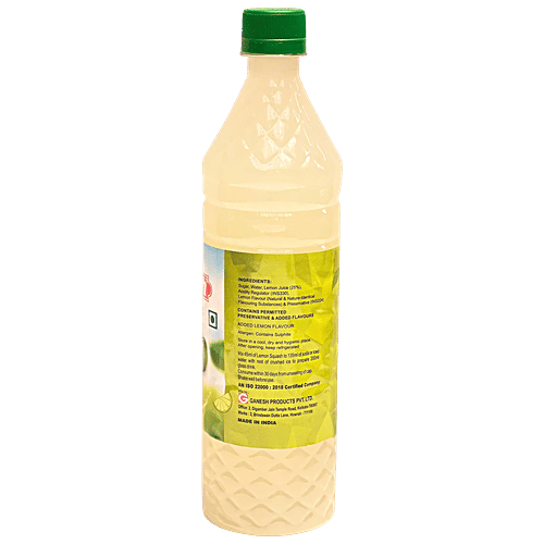 Ganesh Sharbat Fruit Squash - Lemon, 700 ml  