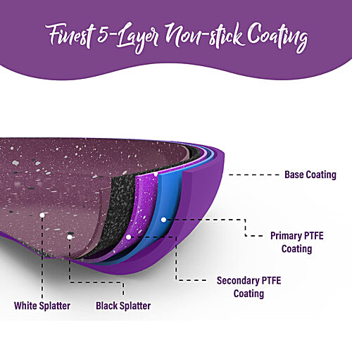 Wonderchef Royal Velvet Non-Stick Aluminium Fry Pan - 5 Layer, 24 cm, 3 mm, 1.8 l  PFOA Free