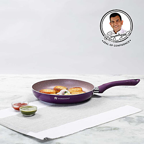 Wonderchef Royal Velvet Non-Stick Aluminium Fry Pan - 5 Layer, 24 cm, 3 mm, 1.8 l  PFOA Free