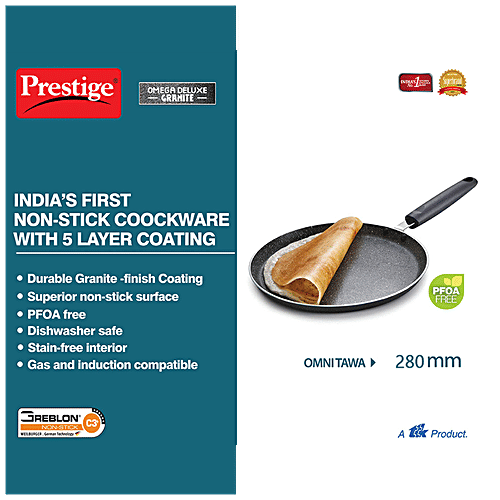 Prestige Deluxe Granite Non-Stick Omni Tawa, 280 mm (36302), 1 pc  