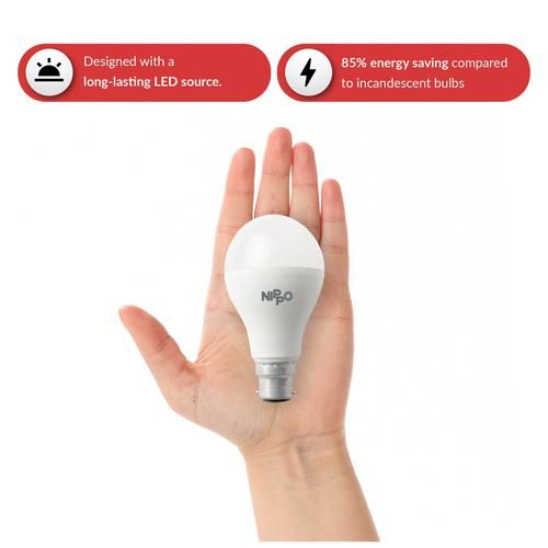 Nippo LED Bulb - Cool Daylight White, Round, 12 Watts, B22 Base, 1 pc  Extra Long Life