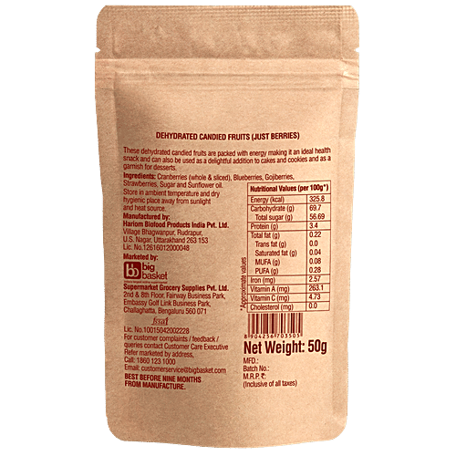 Fresho Signature Just Berries - Dehydrated Candied Fruits, 50 g  