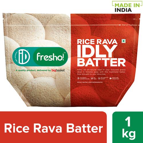 iD Fresho Rice Rava Idly Batter, 1 Kg  Mildly Salted, No Added Preservatives, No Soda