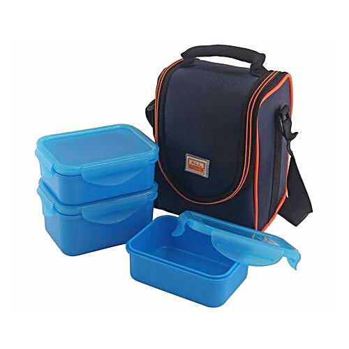 Buy All Time Lunch Box With Insulated Carry Bag Blue Online at Best