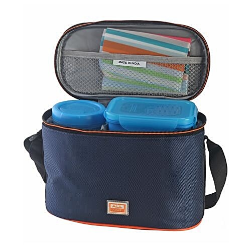 All Time Lunch Box With Glass & Insulated Carry Bag - Blue, 4 pcs  