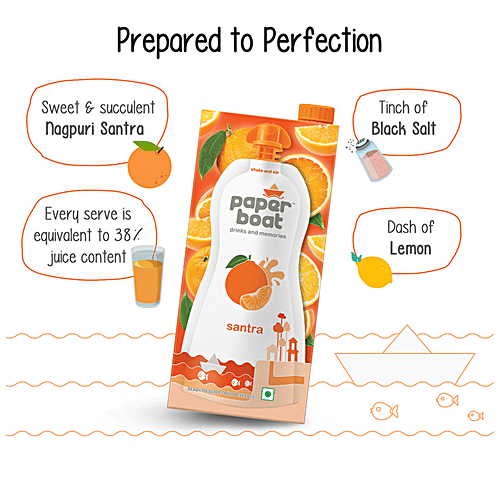 Paper Boat Santra, Orange Juice, 1 L  No Added Preservatives, No Added Colours