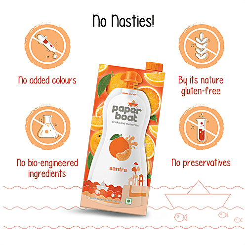 Paper Boat Santra, Orange Juice, 1 L  No Added Preservatives, No Added Colours