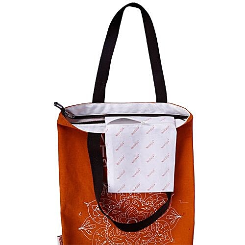 Buy Nostaljia Canvas Cloth Tote Bag with Pocket Zip Closer NCTBP21