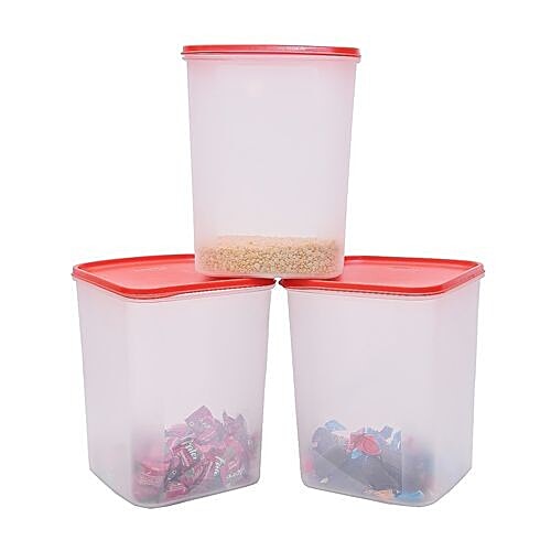 Buy Mahaware Space Saver Modular Cubix Storage Container Square With Red Lid Big 55 Ltr Online