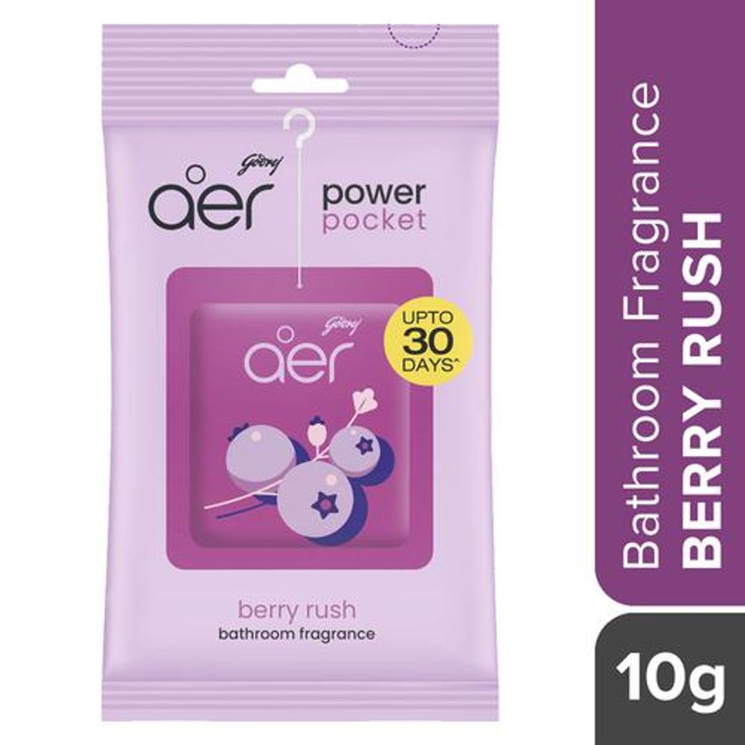 Godrej Aer Power Pocket - Long Lasting Bathroom Fragrance, Berry Rush, 10 g 
