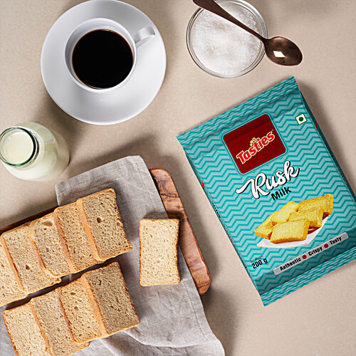 Tasties Rusk - Milk, 200 g  Authentic, Crispy & Tasty