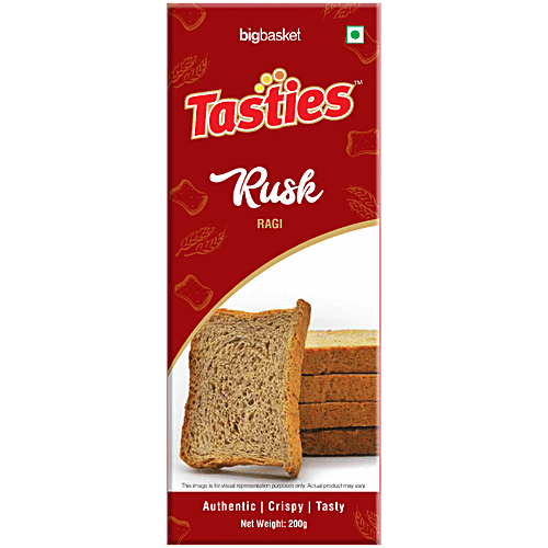 Tasties Rusk - Ragi, 200 g  Authentic, Crispy & Tasty