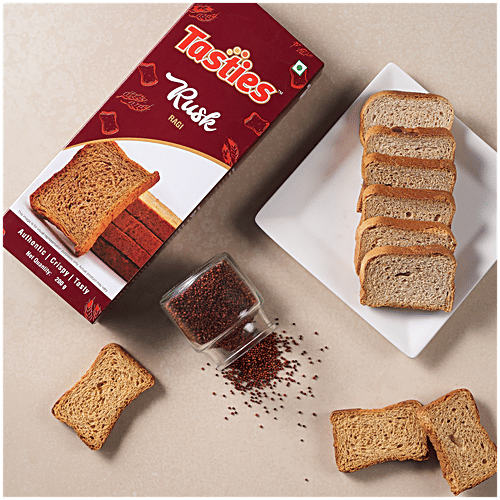Tasties Rusk - Ragi, 200 g  Authentic, Crispy & Tasty