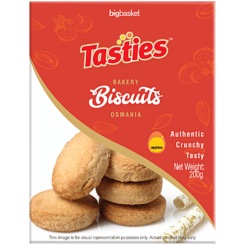 Tasties Biscuits - Osmania, 200 g  Zero Trans Fat, Zero Cholesterol