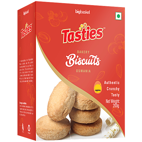 Tasties Biscuits - Osmania, 200 g  Zero Trans Fat, Zero Cholesterol