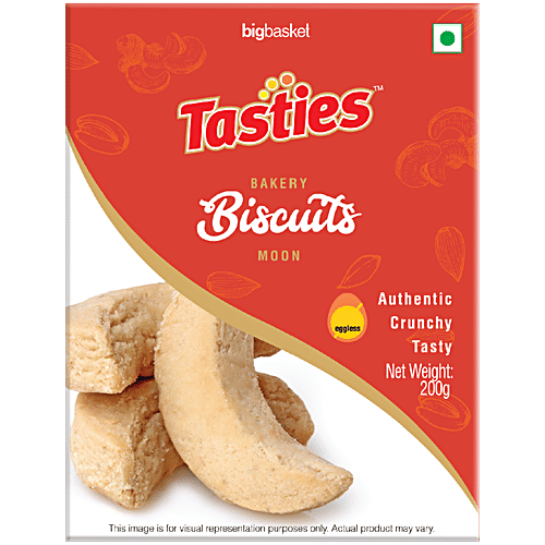 Tasties Biscuits - Moon, 200 g  Zero Trans Fat, Zero Cholesterol