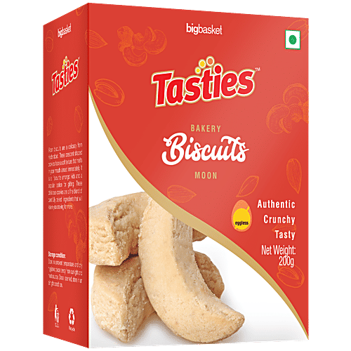 Tasties Biscuits - Moon, 200 g  Zero Trans Fat, Zero Cholesterol
