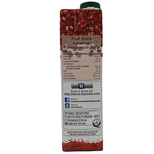 B Natural Juice - 100%, Pomegranate, 1 L  