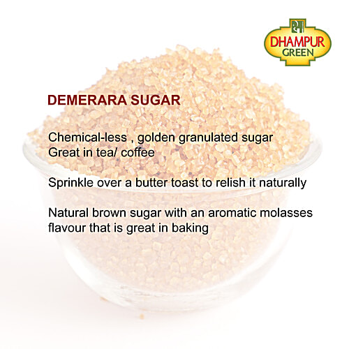 Dhampur Green Demerara Sugar/Chini (Natural Brown Sugar), 500 g  
