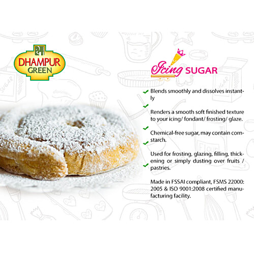 Dhampur Green Icing Sugar/Sakkare (Made From CaneSugar), 1 kg  