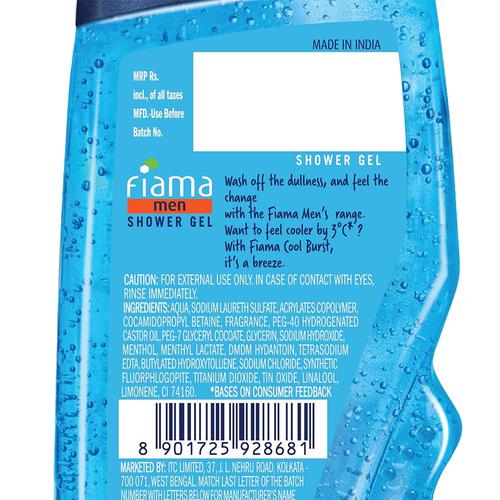Fiama Shower Gel - Cool Burst For Men With Menthol Crystals, 250 ml  